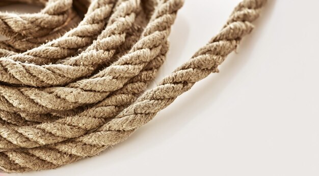 Rope closeup on white background isolated