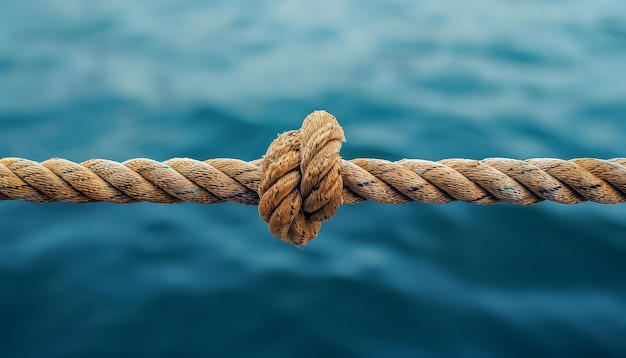 Foto una corda è legata in un nodo