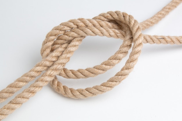 Rope knot on a white baclground