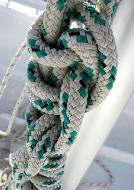 Photo rope node on a shipping boat