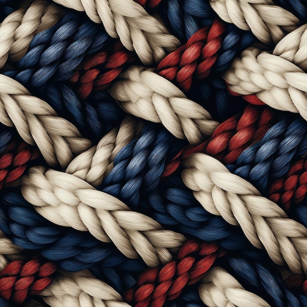 Rope seamless pattern Line roll Generate Ai