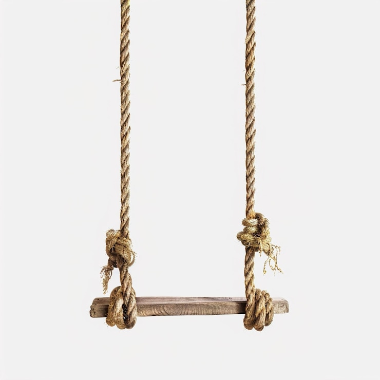 Photo rope swings transparent background isolated image generative ai isolated on white background center of frame center of canvas no shadow or text style raw job id ff9c06273f2c4dc4b497ff2225fccccc