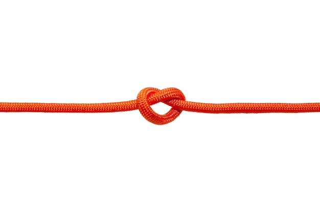 Photo rope with knot isolated on white background