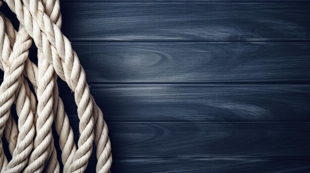 Rope on Wood Background