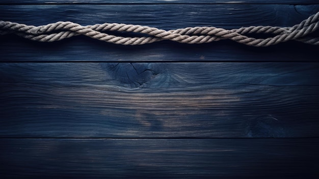 Rope on Wood Background