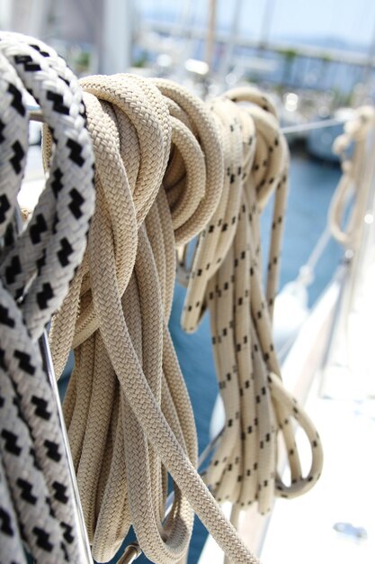 Ropes on the yacht