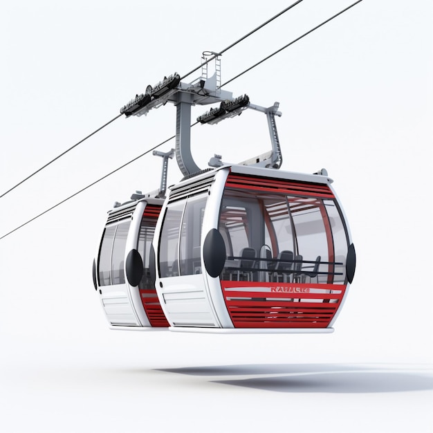 Ropeway with white background high quality ultra