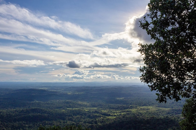 Roraima Brazil Mountain range and a blue sky with clouds