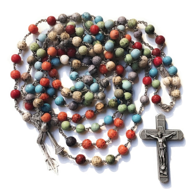 A rosary with a cross