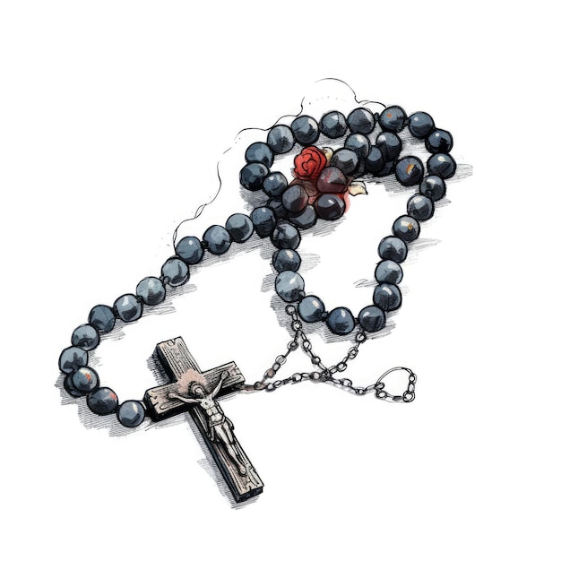 Photo a rosary with a cross