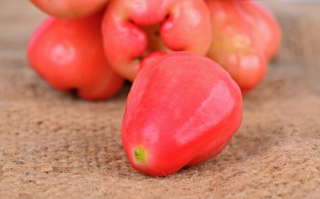 Rose apple on sack