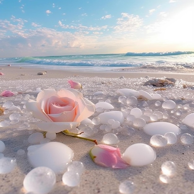 A rose on the beach in israel