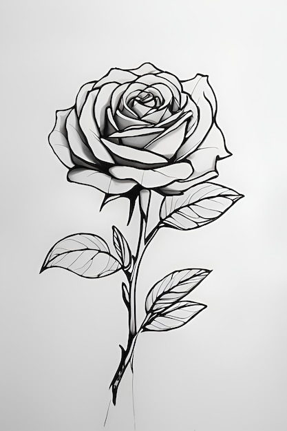 rose in black and white