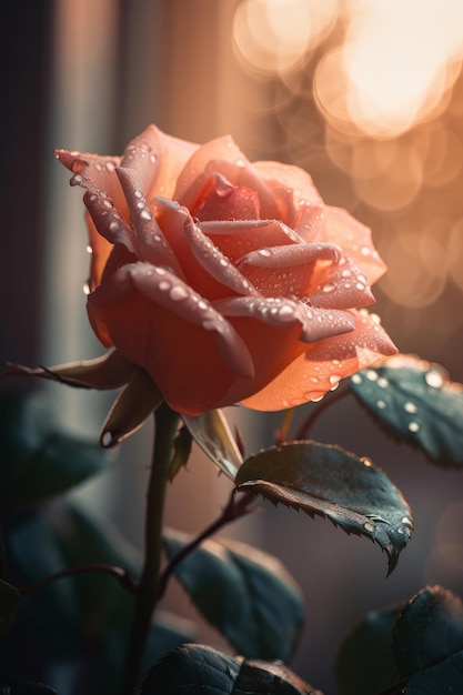 Rose bloem telefoon wallpaper Illustratie AI GenerativexA