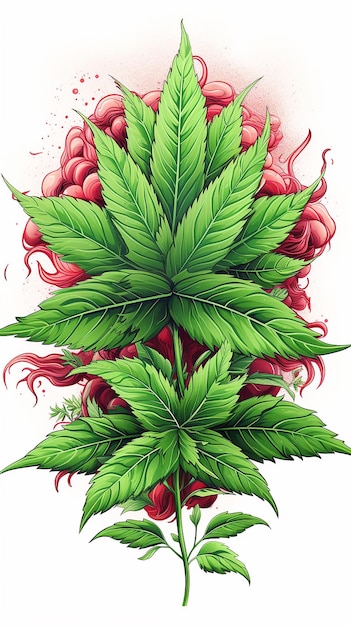 Rose Cannabis Illustrated Fusion