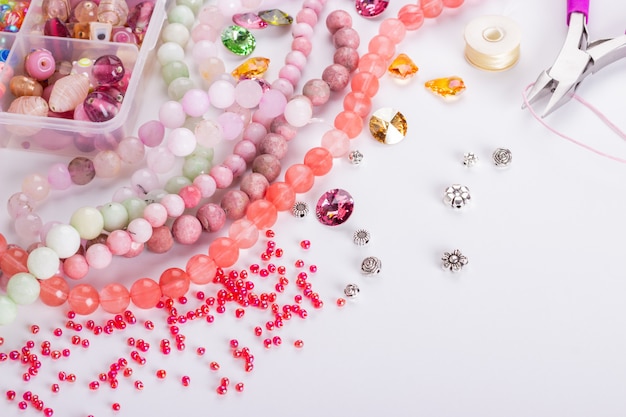 Rose cherry pink quartz beads