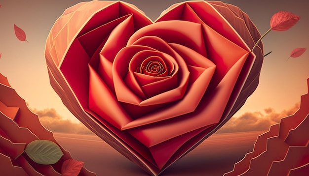 Rose conceptual artwork of love Creative illustration Ai Generate