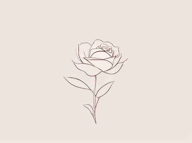 Rose Een abstracte bloem in doorlopende lijnminimalisme