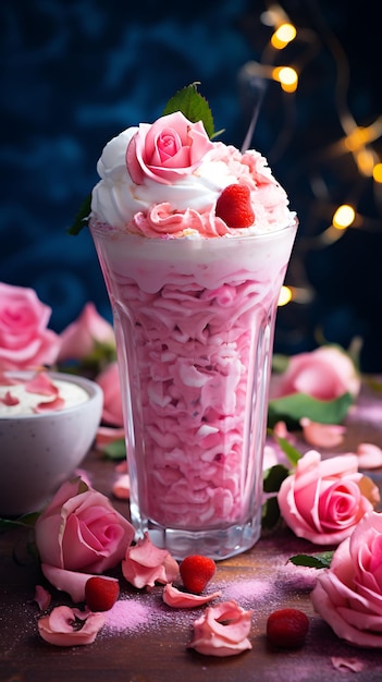 Rose Falooda Drink met rozenstroop en noedels Pink and Frag India Culinary Culture Layout Website
