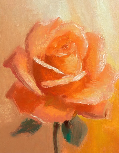 Rose flower abstract art painting