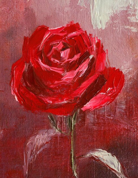 Rose flower abstract art painting