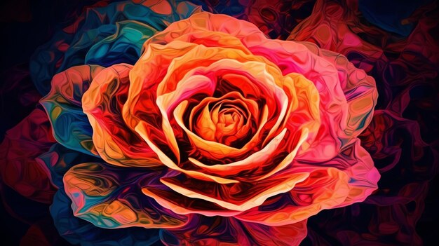 Photo rose flower abstract style