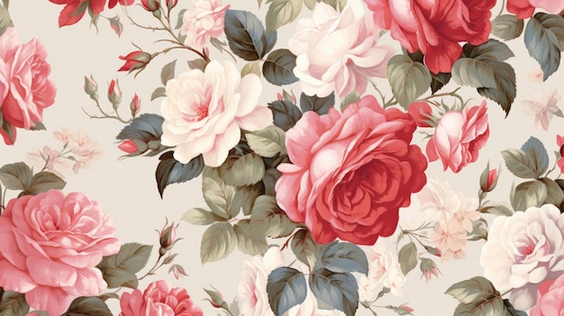 Rose flower background Illustration AI GenerativexA