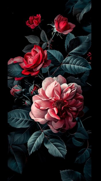 Rose flower black background wallpaper for phone