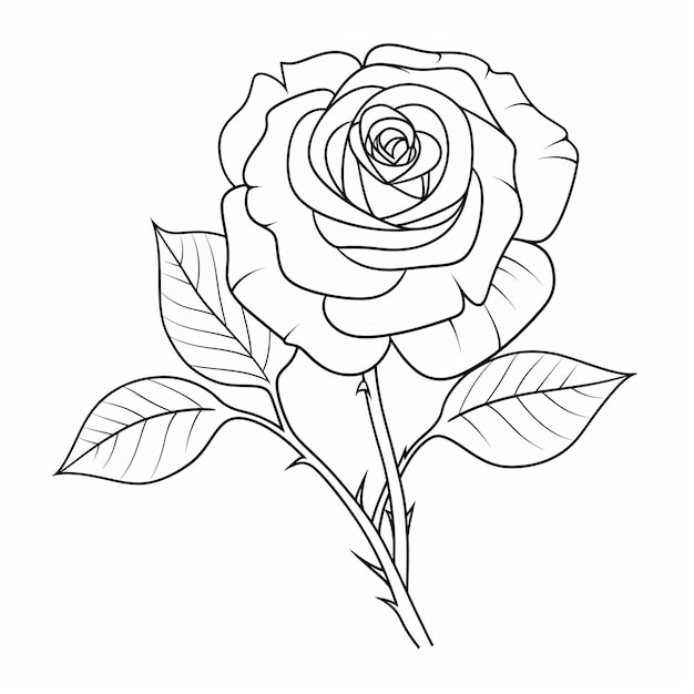 Rose Flower Coloring Pages Minimalist Illustrations For Kids