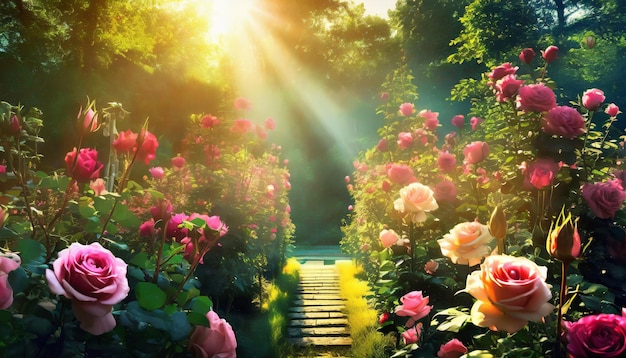 Photo rose flower garden destop wallpaper and background