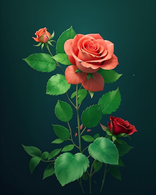 Rose flower painting drug background