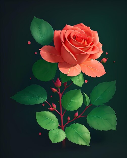 Rose flower painting drug background