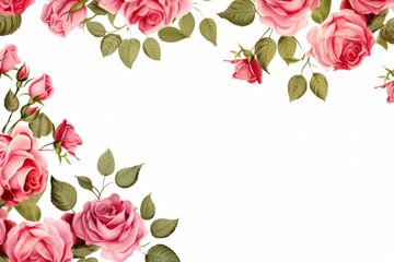 pink roses corner border