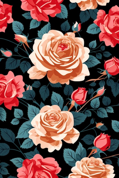 ROSE FLOWER SEAMLESS PATTERN