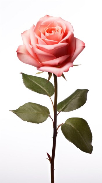 Photo a rose flower on white isolated on a white background