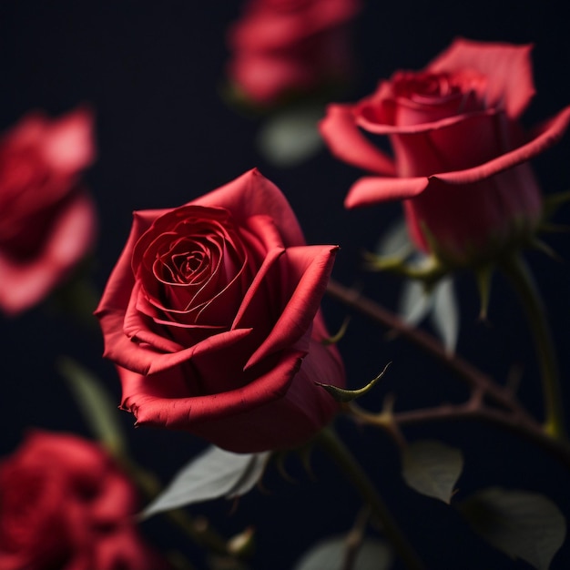 Rose flowers close up shot