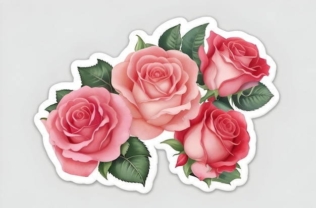 Photo rose flowers stickers