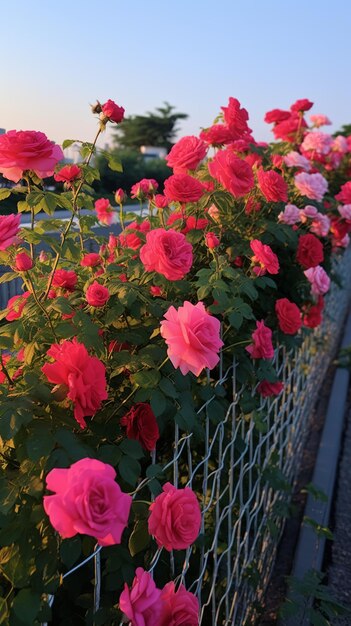 rose garden in spring