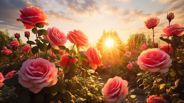 Rose Garden Wallpaper Blossoming Love and Elegance