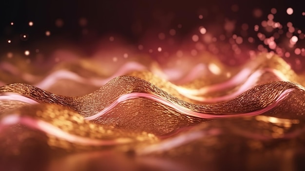 Rose Gold Bokeh Shiny Abstract Background Generative AI