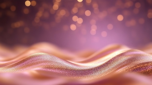 Rose Gold Bokeh Shiny Abstract Background Generative AI