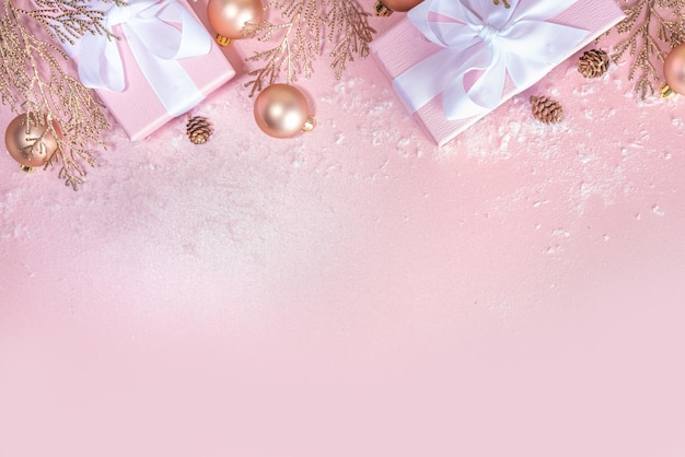 Rose gold christmas background