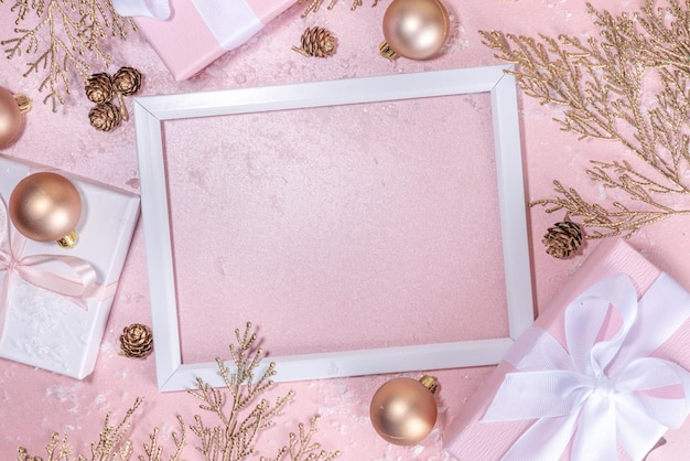Rose gold christmas background