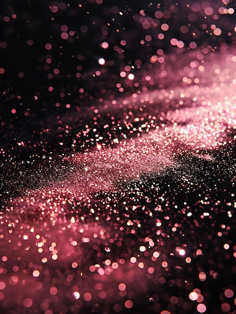 Rose Gold Cosmic Dust With Rosy Pink Glowing Dust Celestial Effect FX Texture Film Filter BG Art