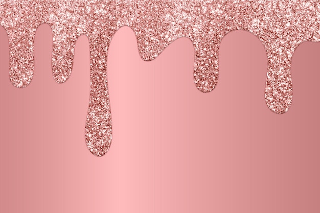 Sfondo glitter gocciolante in oro rosa sfondo glitter gocciolante