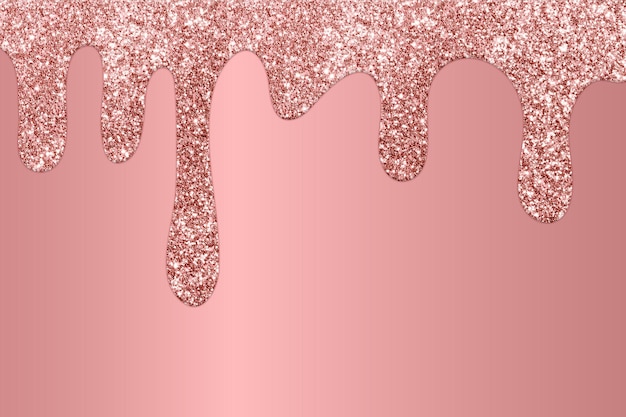 Rose gold dripping glitter background dripping glitter background