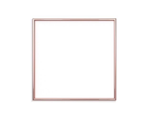 Rose gold frame on a white background