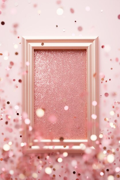 Foto rose gold glitter frame pink festive