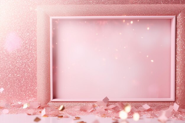 Rose gold glitter frame roze feestelijk