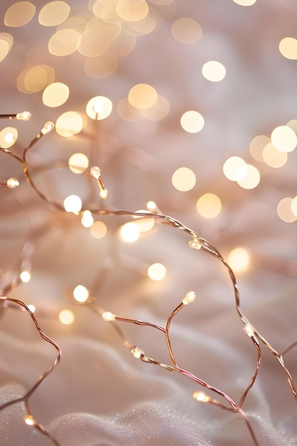 Foto rose gold glow fairy lights achtergrond